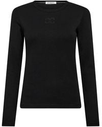 co'couture - Besticktes Langarm-T-Shirt Top Schwarz - Lyst