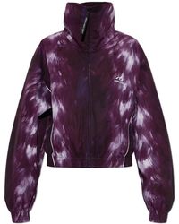 Balenciaga - Jassen ,Paars ,Leer Jas Met Wijde Kraag - Lyst