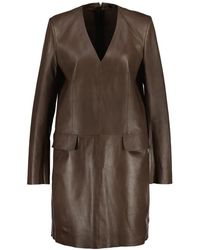 Riani - Jassen ,Bruin ,Leer Biker-Stijl Lamsnappa Leren Jas - Lyst