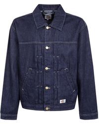 Dickies - Jassen ,Blauw ,Denim Selvedge Pleated Denim Jacket - Lyst