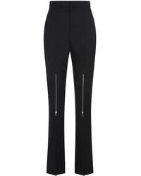 McQueen - Broeken ,Zwart ,Wol Zwarte Wollen Broek - Lyst