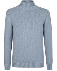 Eleventy - Truien & Vesten ,Blauw ,Wol Maglia Collo Vulcano - Lyst