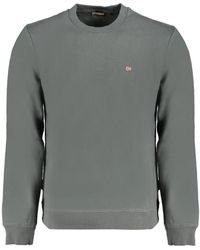 Napapijri - Grüner sweatshirt mit langen ärmeln und besticktem logo - Lyst
