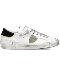 Philippe Model - Weiße Leder- Und Stoff-Sneakers - Lyst