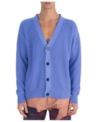 MSGM - Truien & Vesten ,Blauw ,Katoen Paars Katoenen T-Shirt - Lyst