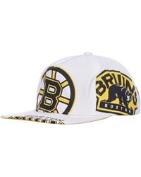 Mitchell & Ness - Accessoires ,Wit ,Katoen Boston Bruins Platte Klep Pet - Lyst