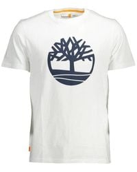 Timberland - Tops ,Wit ,Katoen Tree Logo Tee - Lyst