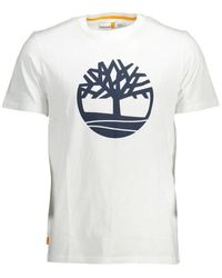 Timberland - Tops ,Wit ,Katoen Tree Logo Tee - Lyst