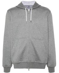 Brunello Cucinelli - Hoodies & Sweatvesten ,Grijs ,Katoen Hoodie Van Katoenmix - Lyst