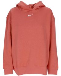 Nike - Fleece hoodie essential collection madder root/white - Lyst