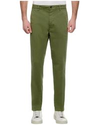 BOSS - Boss pantalone uomo chino slim fit in gabardine di cotone elasticizzato 50505392 colore verde - Lyst