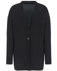 ARMANI EXCHANGE - Truien & Vesten ,Zwart ,Polyester Zwarte Shawl Kraag Sweater Aw 24 - Lyst