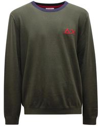 Sun 68 - K41112 Rundhals Pullover Mit Großen Ellbogen-Patches - Lyst
