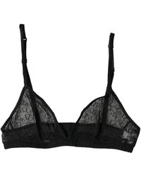 Dolce & Gabbana - Ondergoed ,Zwart ,Nylon Logo Mania Sheer Soft Cup Bh - Lyst