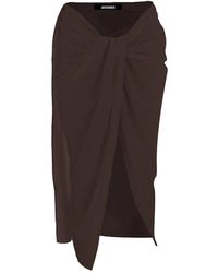 Jacquemus - Rokken ,Bruin ,Polyester Paréo Rok - Lyst