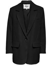 ONLY - Schwarzer polyester blazer herbst/winter kollektion - Lyst