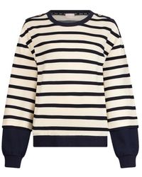 Liu Jo - Hoodies & Sweatvesten ,Blauw ,Katoen Gestreept Sweatshirt - Lyst