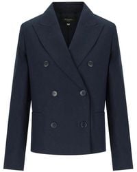Weekend by Maxmara - Jassen ,Blauw ,Katoen Blauwe Katoenen Tappeto Double-Breasted Blazer - Lyst