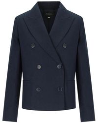 Weekend by Maxmara - Jassen ,Blauw ,Katoen Blauwe Katoenen Tappeto Double-Breasted Blazer - Lyst