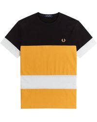 Fred Perry - Bold Colour Block Tee And Black - Lyst