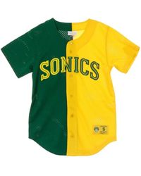 Mitchell & Ness - T -Stuk Split Mesh -Knop Voor Zeeop - Lyst