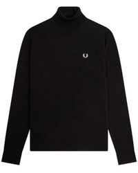 Fred Perry - Truien & Vesten ,Zwart ,Katoen Turtleneck Sweater - Lyst