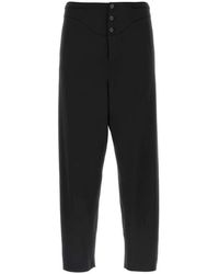 Saint Laurent - Zijden Broek Met Plooi En Knoopsluiting Van - Lyst