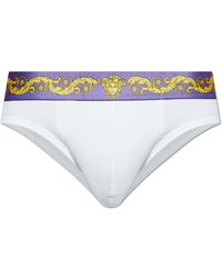 Versace - Ondergoed ,Wit ,Katoen Geprinte Katoenen Jersey Boxershorts - Lyst
