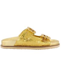 Gibaldi - Goud Metallic Gesp Slipper - Lyst