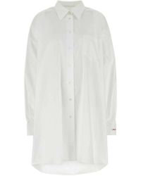 Maison Margiela - Abito camicia oxford bianco - Lyst