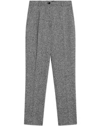 Dolce & Gabbana - Grijze Slim Fit Wollen Broek - Lyst
