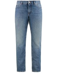 Dolce & Gabbana - Baumwoll regular fit jeans mit kontrastnähten - Lyst