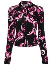 Versace Jeans Couture - Couture print hemd schwarz pink - Lyst