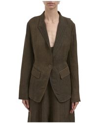Uma Wang - Jassen ,Bruin ,Leer Kylie Jacket - Lyst