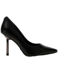 Guess - Zapatos de tacón alto de cuero negro con punta - Lyst
