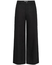 Part Two - Broeken ,Zwart ,Linnen Wijde Linnen Broek - Lyst