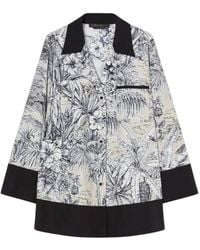 Marina Rinaldi - Elegante Monochrome Bluse Mit Kontrasten - Lyst