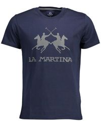 La Martina - Tops ,Blauw ,Katoen Stijlvol Katoenen T-Shirt Blauw - Lyst