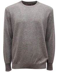 Ballantyne - Kaschmir Pullover Melange Grau - Lyst