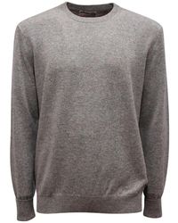 Ballantyne - Truien & Vesten ,Grijs ,Kasjmier Kasjmier Trui Pullover Melange Grijs - Lyst