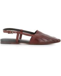Pantanetti - Brandy Leder Slingback Ballerina Schuhe - Lyst