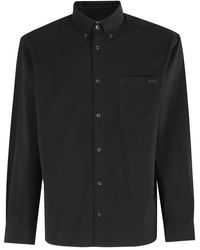 A.P.C. - Overhemden ,Zwart ,Mateo Logo Shirt Zwart Lange Mouw - Lyst