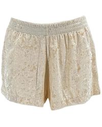 Mc2 Saint Barth - Ivory velvet shorts regular fit - Lyst