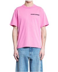 sunflower - Tops ,Roze ,Katoen Logo Print Katoenen Jersey T-Shirt - Lyst