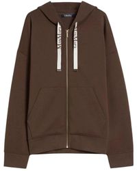 Max Mara - Hoodies & Sweatvesten ,Bruin ,Katoen Hoodie Met Rits - Lyst