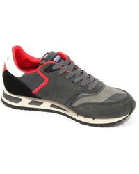 Blauer - Schoenen ,Grijs ,Grijze Leren/Stoffen Schoenen - Lyst