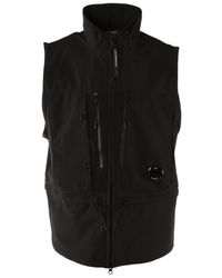 C.P. Company - Schwarze bodywarmer shell-r - Lyst