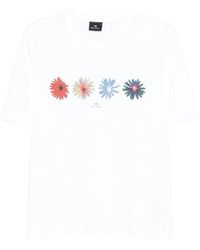 Paul Smith - Tops ,Wit ,Katoen T-Shirt Met Print - Lyst
