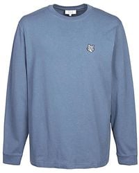 Maison Kitsuné - Hoodies & Sweatvesten ,Blauw ,Maglia - Lyst