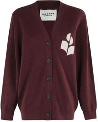 Isabel Marant - Truien & Vesten ,Bruin ,Katoen Bordeaux V-Hals Cardigan Met Knopen - Lyst
